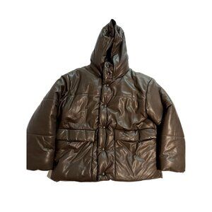 Nanushka Vegan Hide Jacket in Shiitake Brown